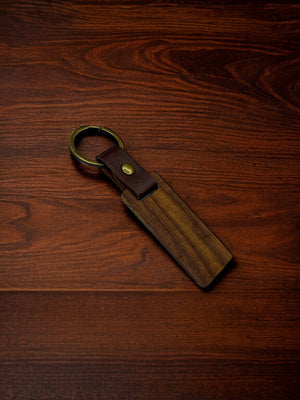 Blank Rectangular Walnut Keychain