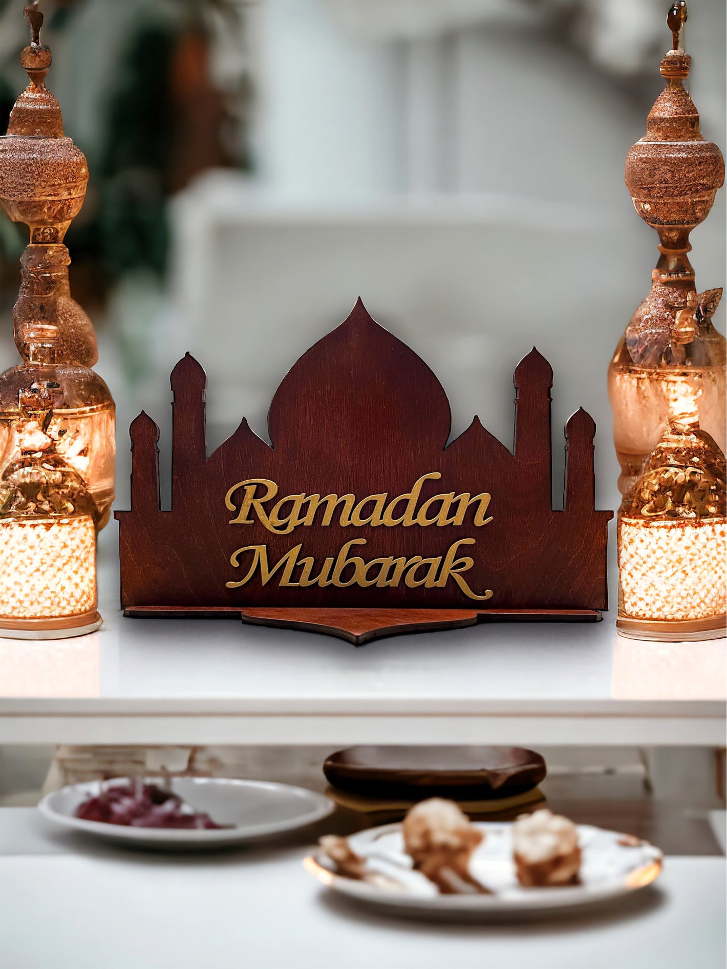 Ramadan Mubarak Sign with Base